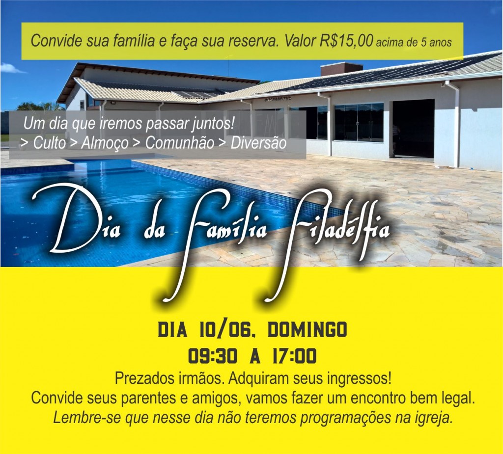 DIA DA FAMÍLIA FILADÉLFIA 2018